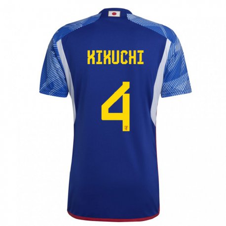 Kandiny Kinder Japanische Shuta Kikuchi #4 Königsblau Heimtrikot Trikot 22-24 T-shirt Österreich