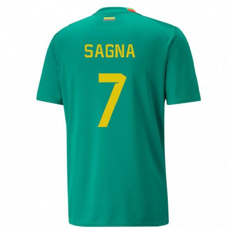 Kandiny Bambino Maglia Senegal Amadou Sagna #7 Verde Kit Gara Away 22-24 Maglietta