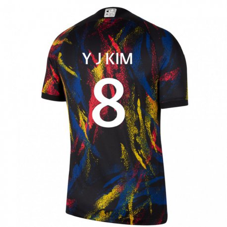 Kandiny Bambino Maglia Corea Del Sud Kim Yun Ji #8 Multicolore Kit Gara Away 22-24 Maglietta