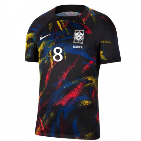 Kandiny Bambino Maglia Corea Del Sud Kim Yun Ji #8 Multicolore Kit Gara Away 22-24 Maglietta