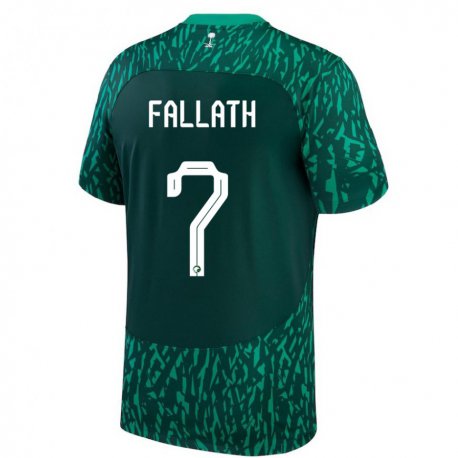 Kandiny Bambino Maglia Arabia Saudita Fahad Fallath #7 Verde Scuro Kit Gara Away 22-24 Maglietta