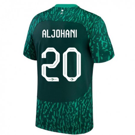 Kandiny Bambino Maglia Arabia Saudita Ziyad Aljohani #20 Verde Scuro Kit Gara Away 22-24 Maglietta