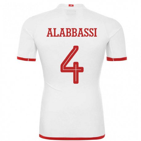 Kandiny Bambino Maglia Tunisia Chaima Alabbassi #4 Bianco Kit Gara Away 22-24 Maglietta