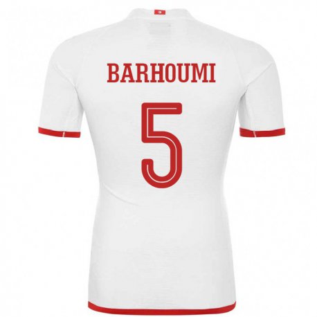 Kandiny Bambino Maglia Tunisia Jasmina Barhoumi #5 Bianco Kit Gara Away 22-24 Maglietta