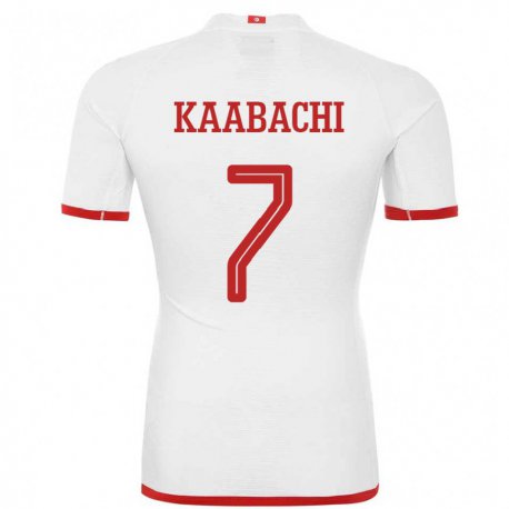 Kandiny Bambino Maglia Tunisia Ella Kaabachi #7 Bianco Kit Gara Away 22-24 Maglietta