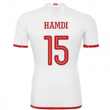 Kandiny Niño Camiseta Túnez Hanna Hamdi #15 Blanco 2ª Equipación 22-24 La Camisa México