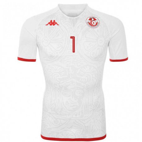 Kandiny Bambino Maglia Tunisia Wassim Maghzouani #1 Bianco Kit Gara Away 22-24 Maglietta