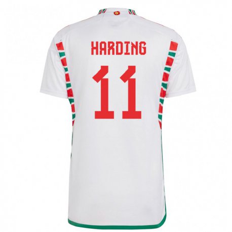 Kandiny Kinder Walisische Natasha Harding #11 Weiß Auswärtstrikot Trikot 22-24 T-shirt Österreich