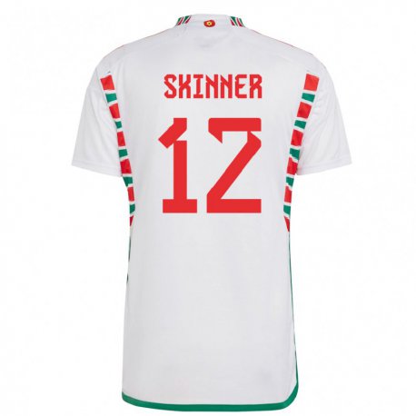 Kandiny Bambino Maglia Galles Claire Skinner #12 Bianco Kit Gara Away 22-24 Maglietta