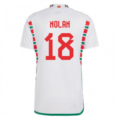 Kandiny Kinder Walisische Kylie Nolan #18 Weiß Auswärtstrikot Trikot 22-24 T-shirt Österreich