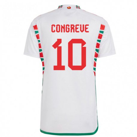 Kandiny Bambino Maglia Galles Cameron Congreve #10 Bianco Kit Gara Away 22-24 Maglietta