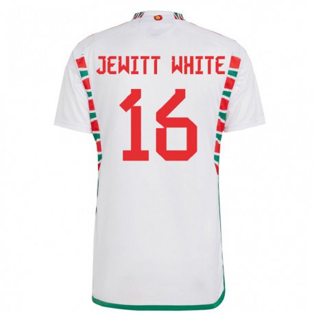 Kandiny Bambino Maglia Galles Harry Jewitt White #16 Bianco Kit Gara Away 22-24 Maglietta