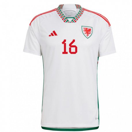 Kandiny Kinderen Welsh Harry Jewitt White #16 Wit Uitshirt Uittenue 22-24 T-shirt België