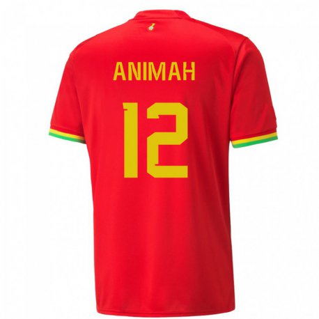 Kandiny Bambino Maglia Ghana Grace Animah #12 Rosso Kit Gara Away 22-24 Maglietta