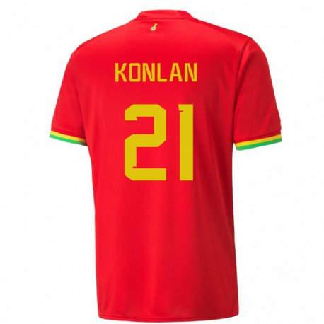 Kandiny Bambino Maglia Ghana Cynthia Konlan #21 Rosso Kit Gara Away 22-24 Maglietta