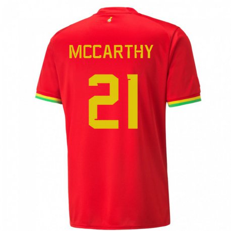 Kandiny Bambino Maglia Ghana Kerrie Mccarthy #21 Rosso Kit Gara Away 22-24 Maglietta