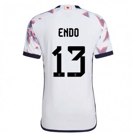 Kandiny Bambino Maglia Giappone Jun Endo #13 Bianco Kit Gara Away 22-24 Maglietta