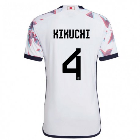 Kandiny Bambino Maglia Giappone Shuta Kikuchi #4 Bianco Kit Gara Away 22-24 Maglietta