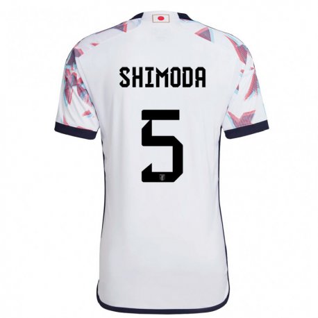 Kandiny Niño Camiseta Japón Yoshihiro Shimoda #5 Blanco 2ª Equipación 22-24 La Camisa