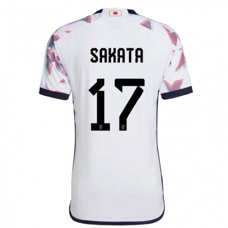 Kandiny Bambino Maglia Giappone Reiya Sakata #17 Bianco Kit Gara Away 22-24 Maglietta