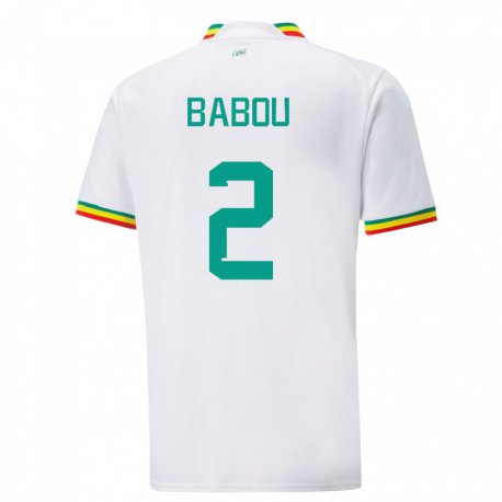 Kandiny Uomo Maglia Senegal Marieme Babou #2 Bianco Kit Gara Home 22-24 Maglietta