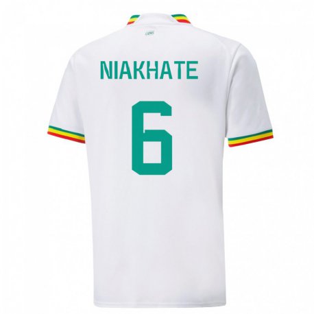 Kandiny Uomo Maglia Senegal Niakhate N Diaye #6 Bianco Kit Gara Home 22-24 Maglietta