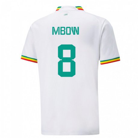 Kandiny Heren Senegalees Mamadou Mbow #8 Wit Thuisshirt Thuistenue 22-24 T-shirt België