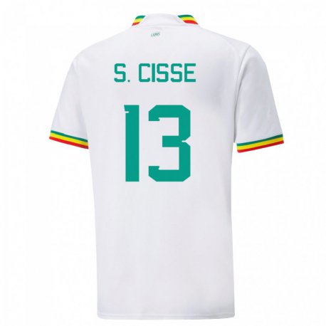 Kandiny Heren Senegalees Souleymane Cisse #13 Wit Thuisshirt Thuistenue 22-24 T-shirt