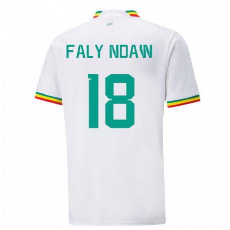 Kandiny Uomo Maglia Senegal Faly Ndaw #18 Bianco Kit Gara Home 22-24 Maglietta