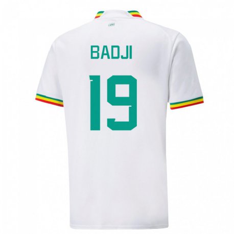 Kandiny Uomo Maglia Senegal Youssouph Badji #19 Bianco Kit Gara Home 22-24 Maglietta