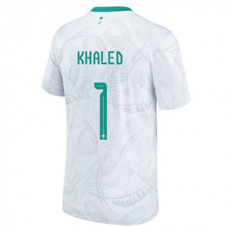 Kandiny Hombre Camiseta Arabia Saudita Sarah Khaled #1 Blanco 1ª Equipación 22-24 La Camisa