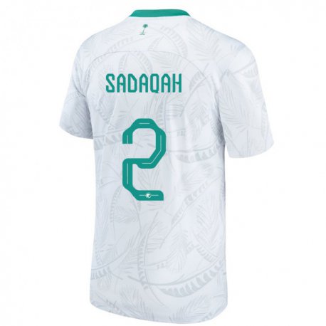 Kandiny Uomo Maglia Arabia Saudita Bayan Sadaqah #2 Bianco Kit Gara Home 22-24 Maglietta