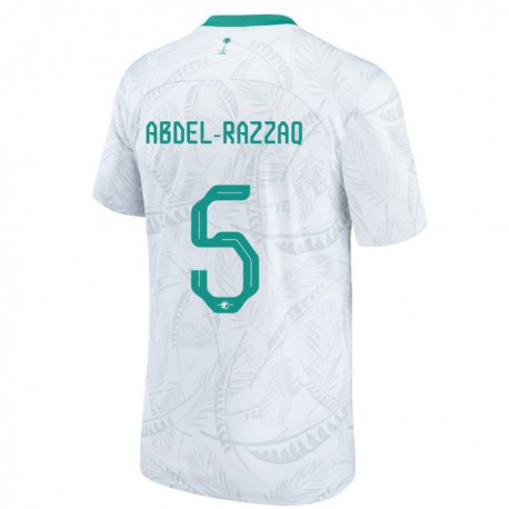 Kandiny Hombre Camiseta Arabia Saudita Lana Abdel Razzaq #5 Blanco 1ª Equipación 22-24 La Camisa