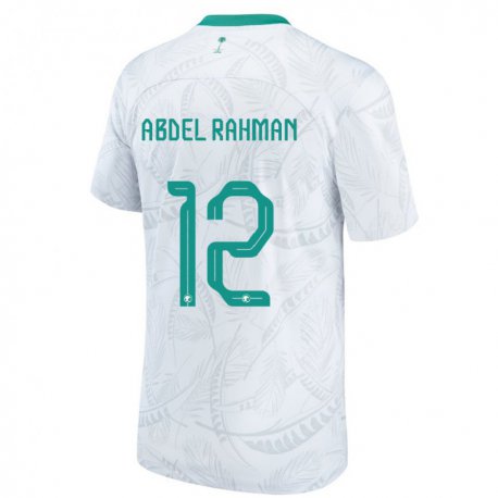 Kandiny Hombre Camiseta Arabia Saudita Mona Abdel Rahman #12 Blanco 1ª Equipación 22-24 La Camisa