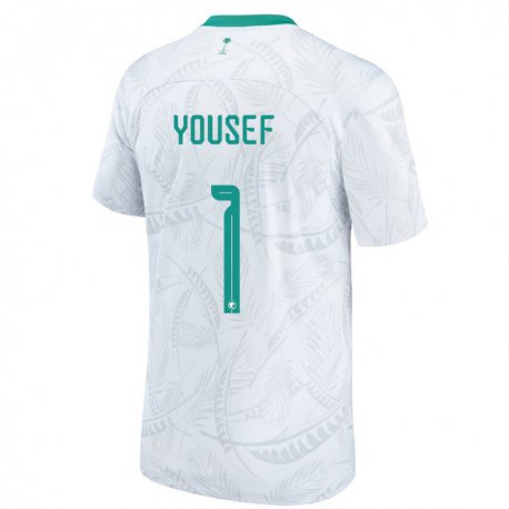 Kandiny Hombre Camiseta Arabia Saudita Hamed Yousef #1 Blanco 1ª Equipación 22-24 La Camisa