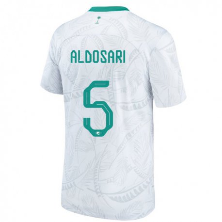 Kandiny Heren Saoedi-arabisch Mohammed Aldosari #5 Wit Thuisshirt Thuistenue 22-24 T-shirt België