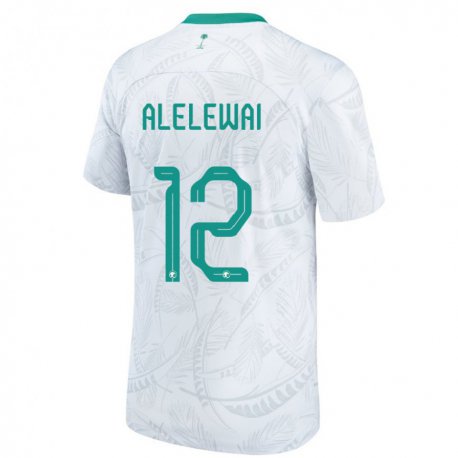 Kandiny Hombre Camiseta Arabia Saudita Abdulaziz Alelewai #12 Blanco 1ª Equipación 22-24 La Camisa