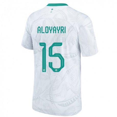 Kandiny Hombre Camiseta Arabia Saudita Abdulmalik Aloyayri #15 Blanco 1ª Equipación 22-24 La Camisa