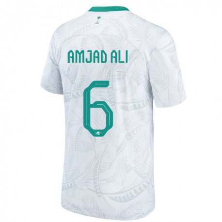 Kandiny Heren Saoedi-arabisch Amjad Ali #6 Wit Thuisshirt Thuistenue 22-24 T-shirt België