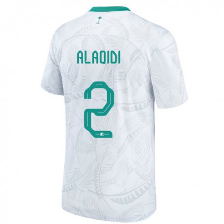 Kandiny Hombre Camiseta Arabia Saudita Nawaf Alaqidi #2 Blanco 1ª Equipación 22-24 La Camisa