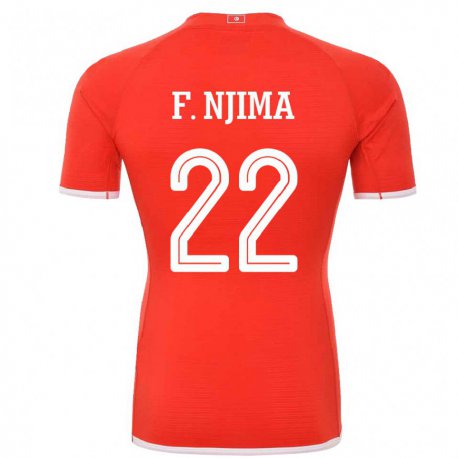 Kandiny Hombre Camiseta Túnez Firas Ben Njima #22 Rojo 1ª Equipación 22-24 La Camisa México