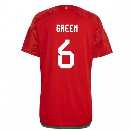 Kandiny Herren Walisische Josephine Green #6 Rot Heimtrikot Trikot 22-24 T-shirt Österreich