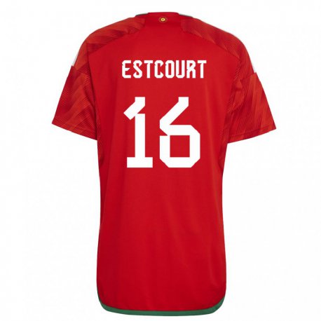 Kandiny Heren Welsh Charlotte Estcourt #16 Rood Thuisshirt Thuistenue 22-24 T-shirt