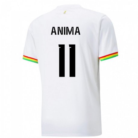 Kandiny Uomo Maglia Ghana Naomi Anima #11 Bianco Kit Gara Home 22-24 Maglietta