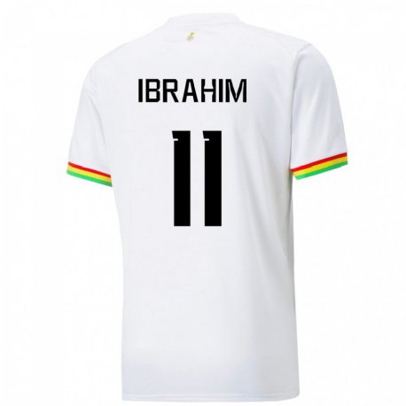 Kandiny Uomo Maglia Ghana Zubairu Ibrahim #11 Bianco Kit Gara Home 22-24 Maglietta