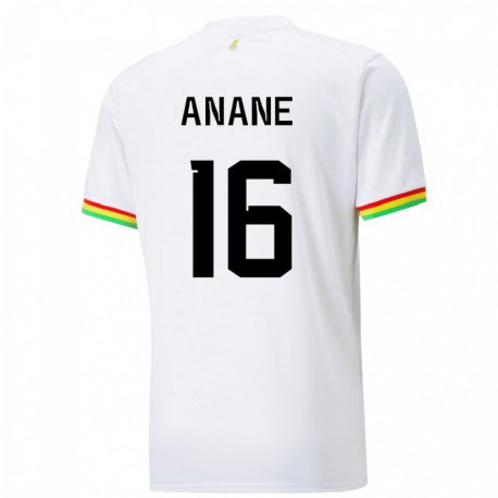 Kandiny Heren Ghanees Vincent Anane #16 Wit Thuisshirt Thuistenue 22-24 T-shirt