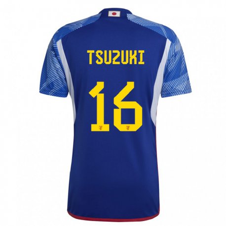 Kandiny Heren Japans Shunta Tsuzuki #16 Koningsblauw Thuisshirt Thuistenue 22-24 T-shirt