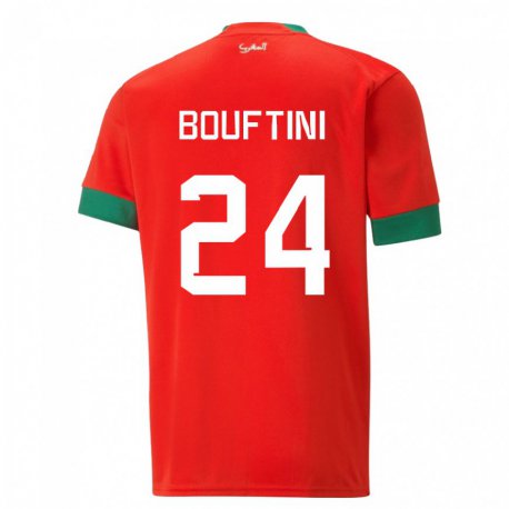 Kandiny Uomo Maglia Marocco Sofia Bouftini #24 Rosso Kit Gara Home 22-24 Maglietta