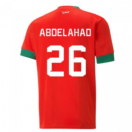 Kandiny Heren Marokkaans Imane Abdelahad #26 Rood Thuisshirt Thuistenue 22-24 T-shirt