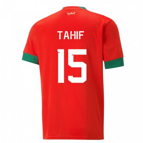 Kandiny Heren Marokkaans Adil Tahif #15 Rood Thuisshirt Thuistenue 22-24 T-shirt